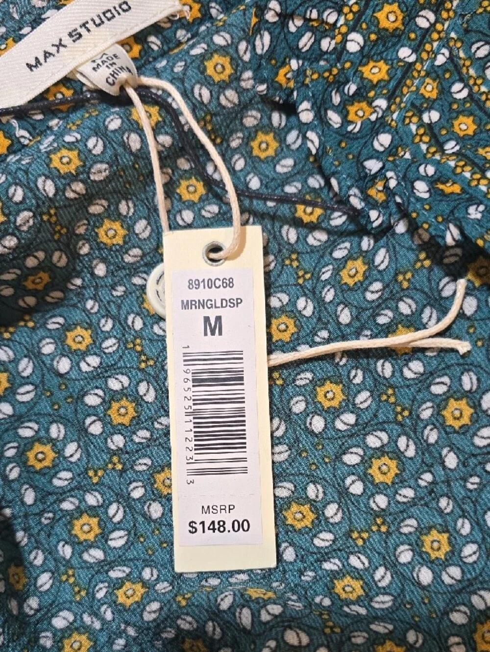 Max Studio Floral Smocked Waist Maxi Dress NWT Size M - Picture 5 of 7